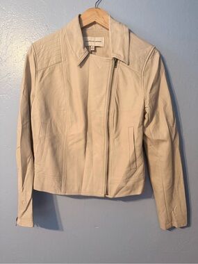cupcakes & cashmere Cream Leather Moto Jacket